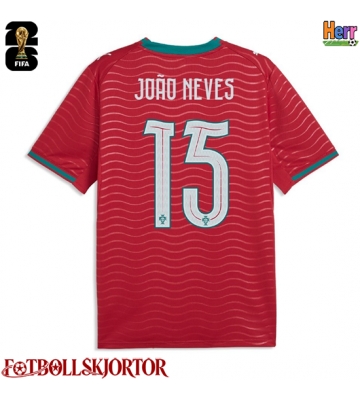 Portugal Joao Neves #15 Hemmatröja VM 2026 Kortärmad